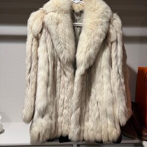 Fox fur mid length Cream Fur Coat